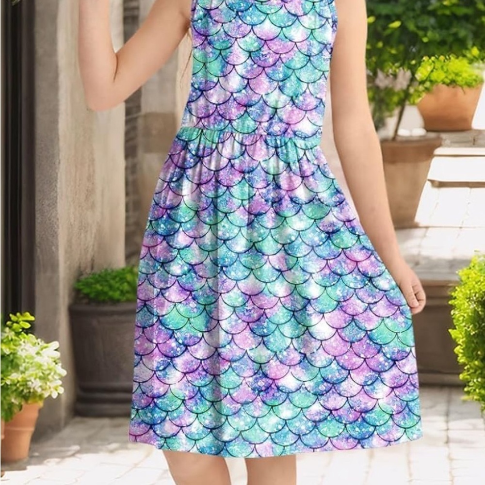 Colorful Mermaid Scale Dress (016)